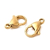 Ion Plating(IP) 304 Stainless Steel Lobster Claw Clasps X-STAS-AB15-G-01-2
