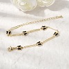 Brass with Cubic Zirconia Link Bracelest for Women BJEW-K298-03G-3