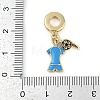 Rack Plating Brass Enamel European Dangle Charms KK-P287-31B-G-3