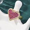 Brass Micro Pave Cubic Zirconia Cuff Open Rings RJEW-F204-07B-G-7