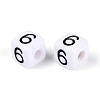 Opaque Acrylic European Large Hole Beads SACR-N020-01B-07-3