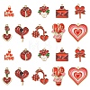 40Pcs 10 Styles Valentine's Day Theme Alloy Enamel Pendants ENAM-YW0008-63B-1