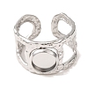 Hammered 304 Stainless Steel Cuff Ring Components SA-CBAC0DF-02A-P-2