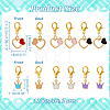 Alloy Enamel Crown & Heart Pendant Locking Stitch Markers HJEW-AB00068-2
