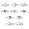 10Pcs Round Brass Magnetic Clasps with Loops KK-FS0001-34S-1