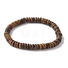 Natural Tiger Eye Disc Beaded Stretch Bracelets BJEW-JB09515-01-1