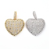 Brass Micro Pave Clear Cubic Zirconia Pendants KK-I658-36-1