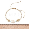 2Pcs 2 Styles Alloy & Natural Howlite & Synthetic Turquoise & Non-magnetic Hematite Braided Bead Brecelets BJEW-JB13786-5