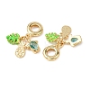 Ocean Brass Pave Cubic Zirconia European Dangle Charms KK-H278-04G-01-2