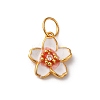 925 Sterling Silver White Enamel Flower Charms STER-D304-03G-1