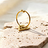304 Stainless Steel Rhinestone Cuff Open Rings RJEW-H269-02G-4
