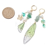 Natural Green Aventurine Leverback Earrings EJEW-TA00591-01-3