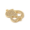 Rack Plating Brass Micro Pave Cubic Zirconia Connector Charms KK-O142-26G-3