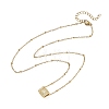 Brass Micro Pave Clear Cubic Zirconia Multi Ring Beads Pendant 304 Stainless Steel Satellite Chain Necklaces for Women NJEW-JN06676-3