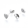 Brass Micro Pave Clear Cubic Zirconia Stud Earrings EJEW-T046-26P-NF-2