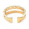 Ion Plating(IP) 304 Stainless Steel Double Line Open Cuff Ring for Women RJEW-I096-13G-3