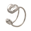 304 Stainless Steel Open Cuff Rings for Women RJEW-A054-01P-3