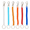 6Pcs Plastic Spiral Retractable Spring Coil Keychains KEYC-TA0004-83-1