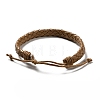 PU Imitation Leather Braided Cord Bracelets for Women BJEW-M290-01I-2
