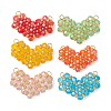 6Pcs 6 Colors Glass Pendants PALLOY-MZ01298-1