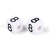 Opaque Acrylic European Large Hole Beads SACR-N020-01B-09-3