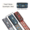 5.46M 3 Styles Ethnic Style Embroidery Polyester Ribbons SRIB-WR0001-03-2