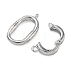 Oval Brass Fold Over Clasps KK-Z143-20P-2