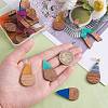 16Pcs 8 Styles Transparent Resin & Walnut Wood Pendants RESI-SZ0001-82-3