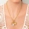 Ocean 304 Stainless Steel & Porcelain Pendant Necklaces FS-WG3F40F-01-2