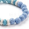 Natural Lava Rock Beads Stretch Charm Bracelets BJEW-E376-01-4