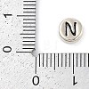 925 Sterling Silver Flat Round with Letter Beads STER-G044-01AS-N-3