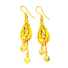 Teardrop with Heart Alloy & Brass Dangle Earrings FS-WGF4F4A-01-5