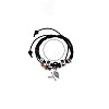 Imitation Leather & Alloy & Wood Double Layers Bracelets WGA6452-02-1