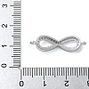 Rack Plating Brass Micro Pave Clear Cubic Zirconia Infinity Connector Charms KK-A234-079P-3