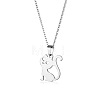 Cat Shape Stainless Steel Pendant Necklaces PW-WGC1D7E-01-5