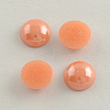 Pearlized Plated Opaque Glass Cabochons PORC-S801-8mm-04-1