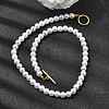 8MM White Round Plastic Pearl Beaded Necklaces for Women NJEW-L469-01G-1