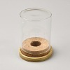 Column Glass Hydroponics Plant Bottle with Bamboo Base and Wooden Stopper AJEW-JOY0011-02B-2
