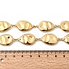 316L Surgical Stainless Steel Textured Flat Teardrop Link Chain Necklaces NJEW-D297-03G-5