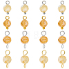 16Pcs 4 Styles November Birthstone Natural Yellow Quartz Pendant and Connector Charms PALLOY-SW00116-1