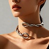 Brass Bendable Round Snake Chain Choker Necklaces WG7193F-02-1