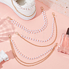 6Pcs 3 Styles Alloy & Imitation Pearl Three-layer Boot Strap Chains HJEW-PH0002-14-4