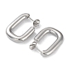 304 Stainless Steel Rectangle Ear Studs for Women EJEW-P234-04P-2