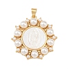 Natural White Shell Flower Pendants KK-F919-45G-2