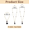 6Pcs 3 Style Natural Wood Bead Necklaces NJEW-DC00017-2