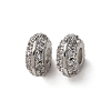 Brass Micro Pave Clear Cubic Zirconia Beads KK-C253-11P-1