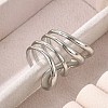 304 Stainless Steel Multi-layer Cuff Rings for Women RJEW-G338-16P-3