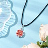 Flower Glass Seed Beads & Acrylic Pendant Necklaces NJEW-MZ00044-02-2