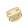Brass Micro Pave Clear Cubic Zirconia Initial Spacer Bars KK-E802-34G-H-2