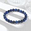 Natural Lapis Lazuli Round Beaded Stretch Bracelets GG-CBA12F1-02A-09-2